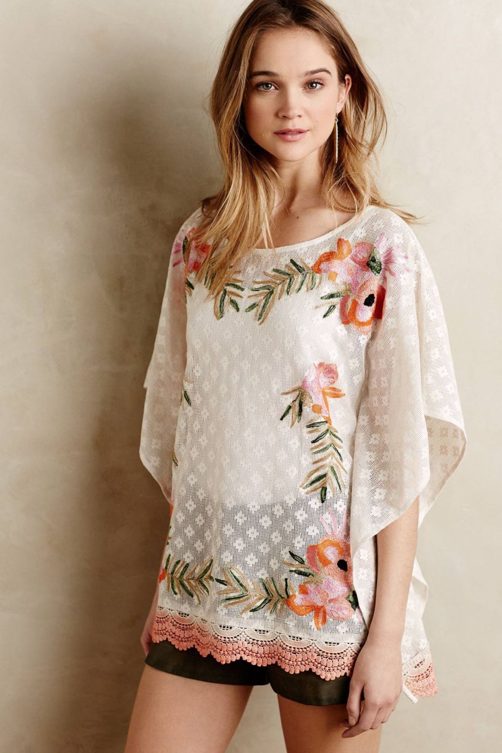 Augustine Stitched Poncho by Akemi + Kim