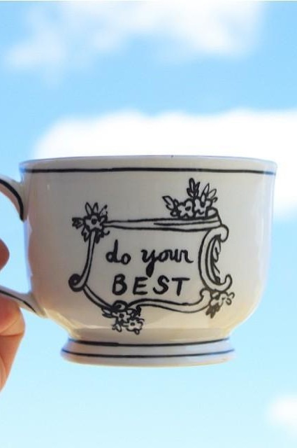 "Do your best" Crowned Leaf Mug