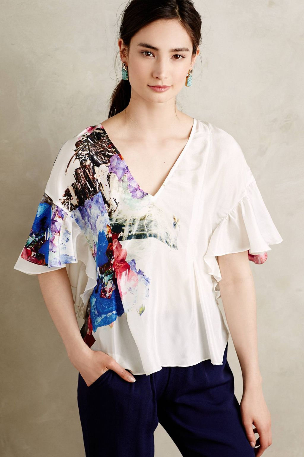 Crystal Cave Silk Kimono Blouse by Tryb