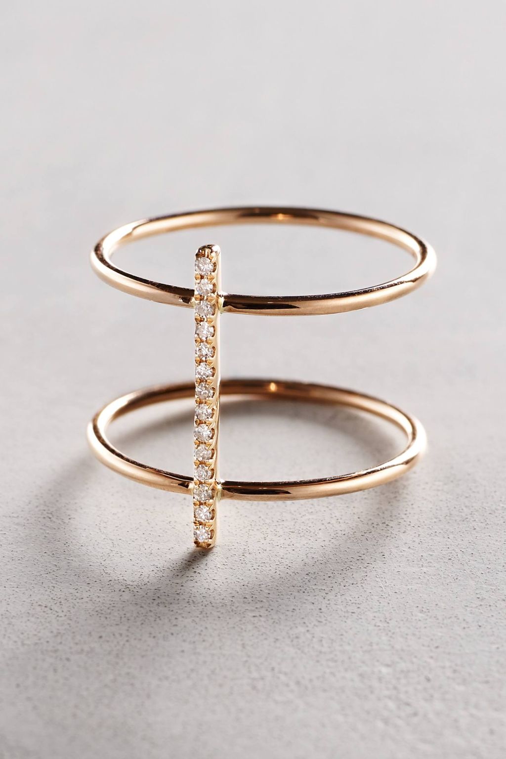Diamond Cuff Ring in 14k Gold in Rose Gold