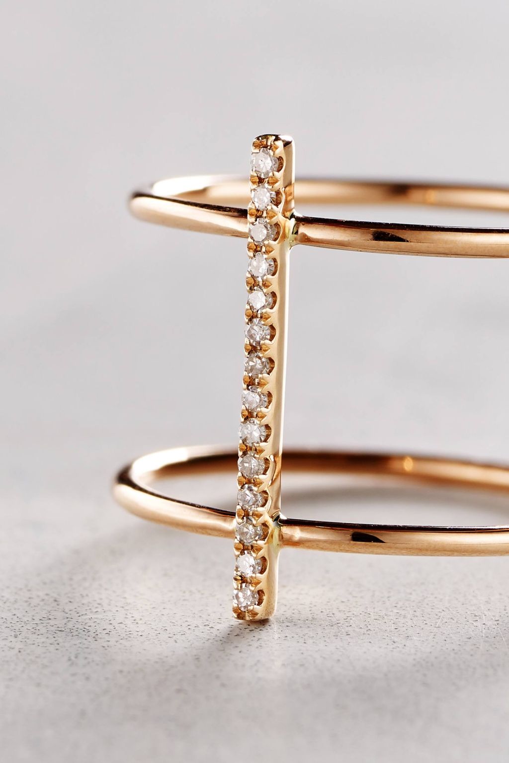 Diamond Cuff Ring in 14k Gold in Rose Gold