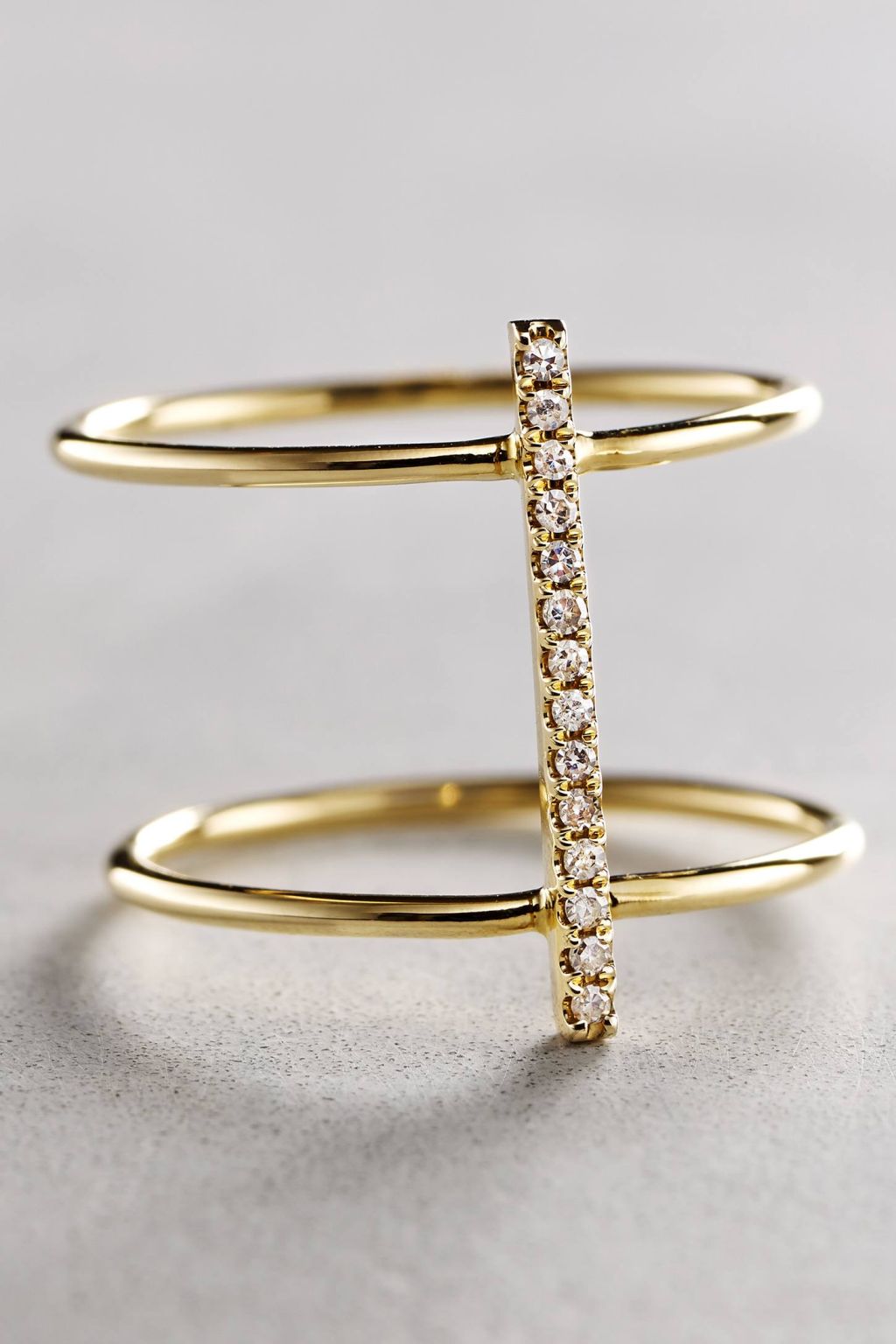 Diamond Cuff Ring in 14k Gold by Liven Co.