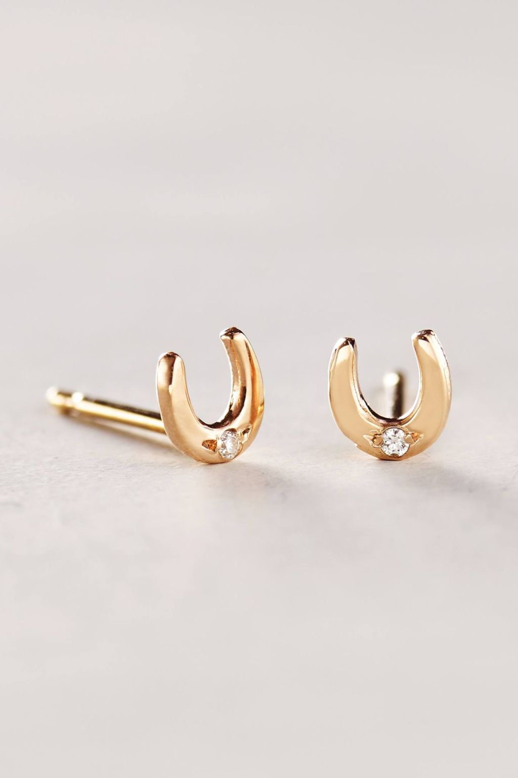 Diamond Horseshoe Studs by Charlie and Marcelle