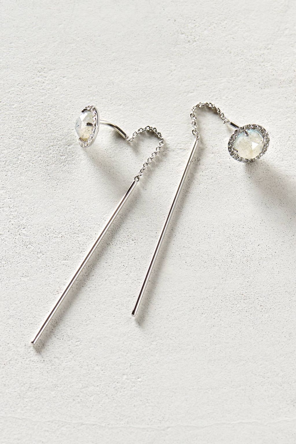 Diamond Threaded Earrings in 14k Gold by Liven Co.