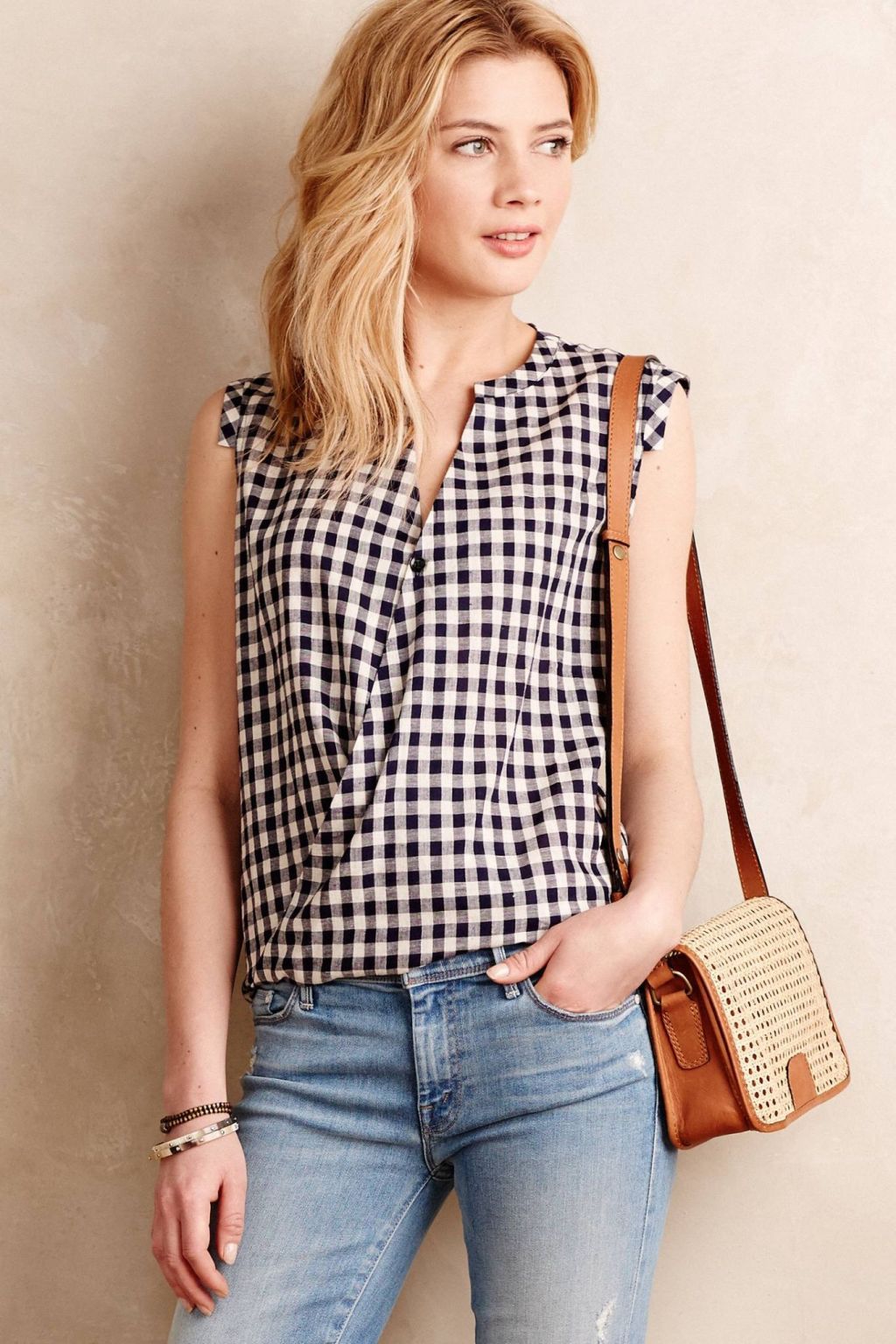 Draped Gingham Tank by Tyhlo