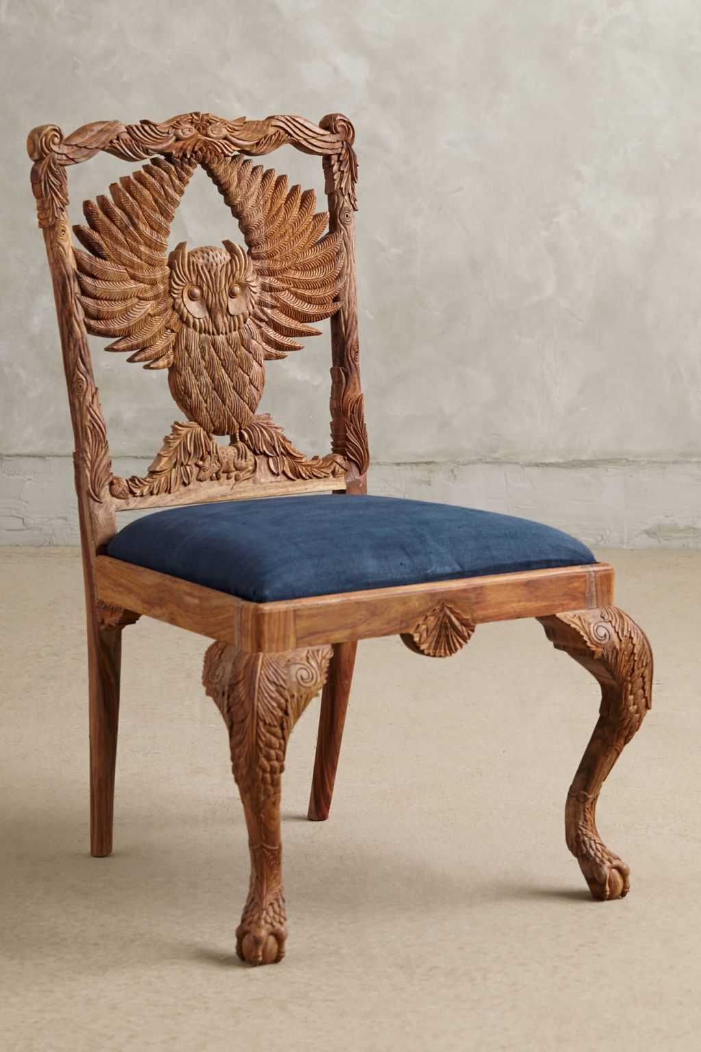 Handcarved Owl Menagerie Dining Chair