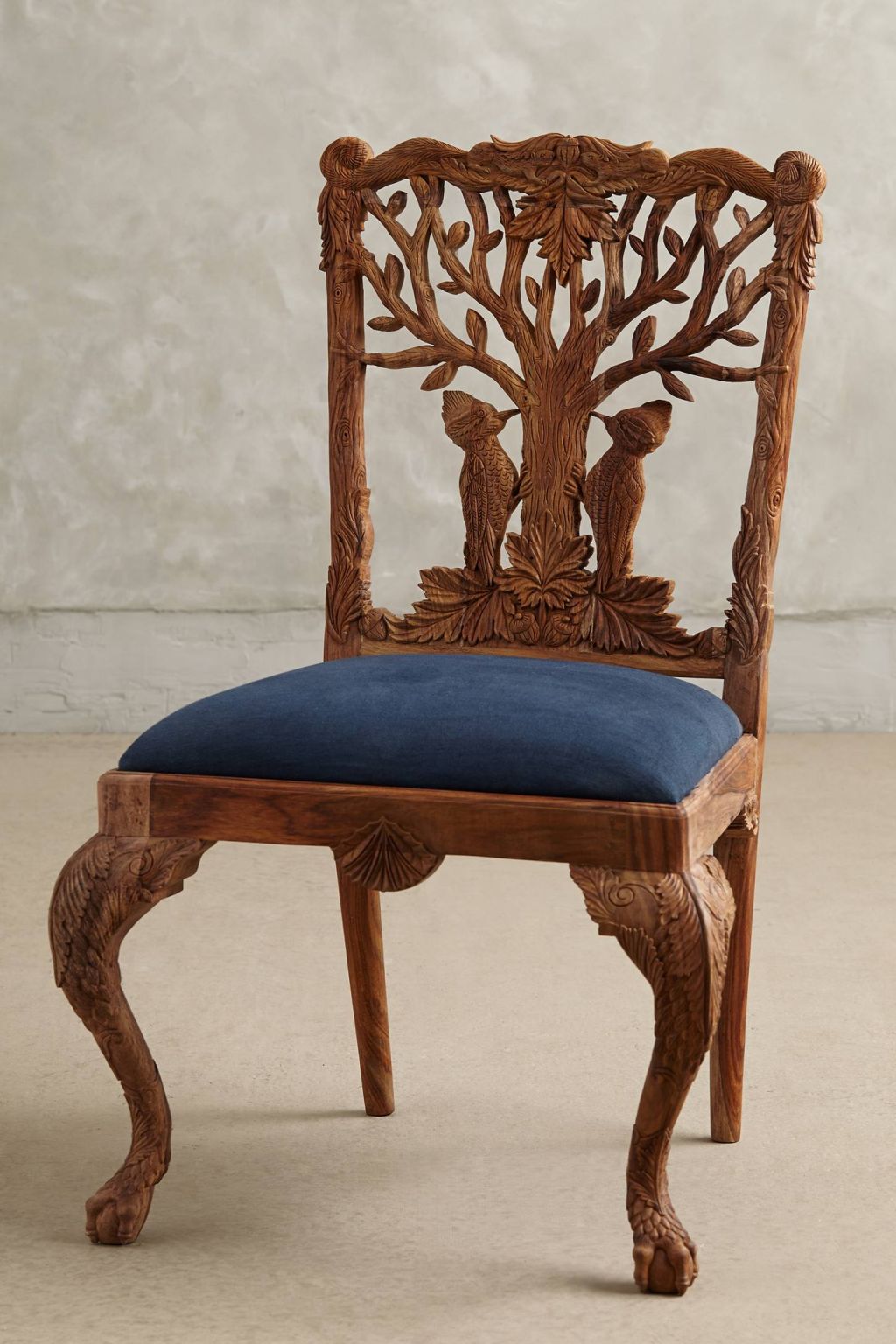 Handcarved Menagerie Woodpecker Dining Chair