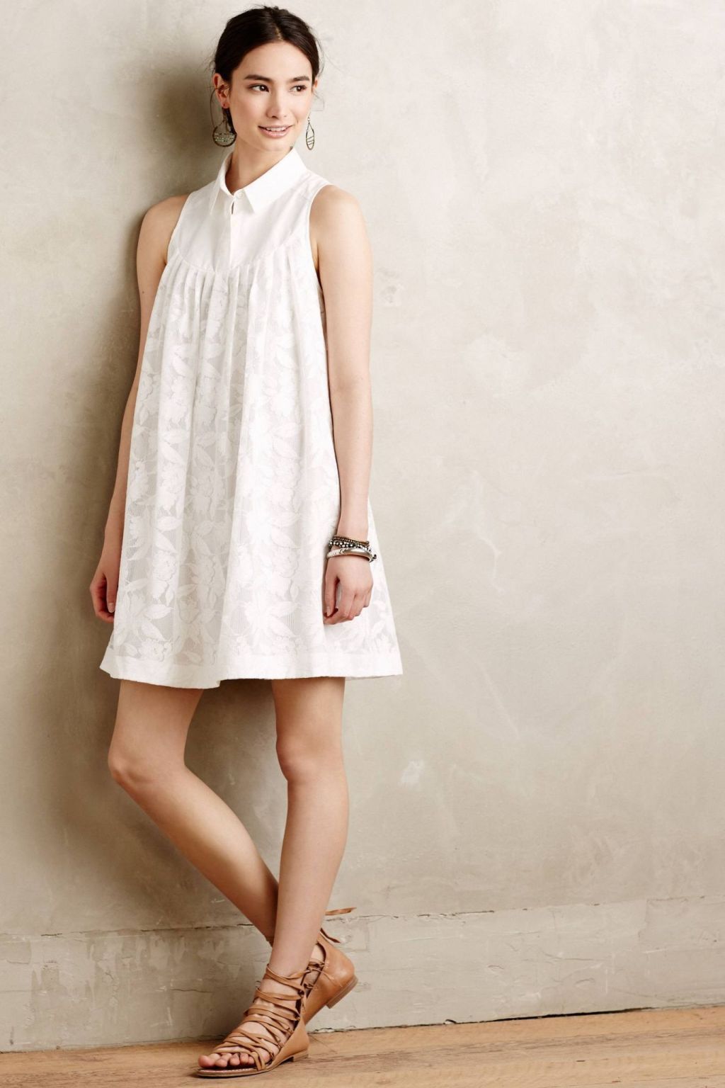Laced Poplin Swing Dress by HD in Paris