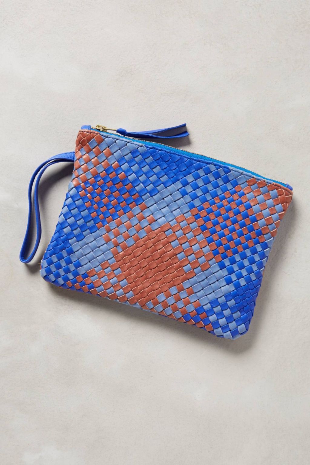 Plaidweave Leather Pouch by Claramonte