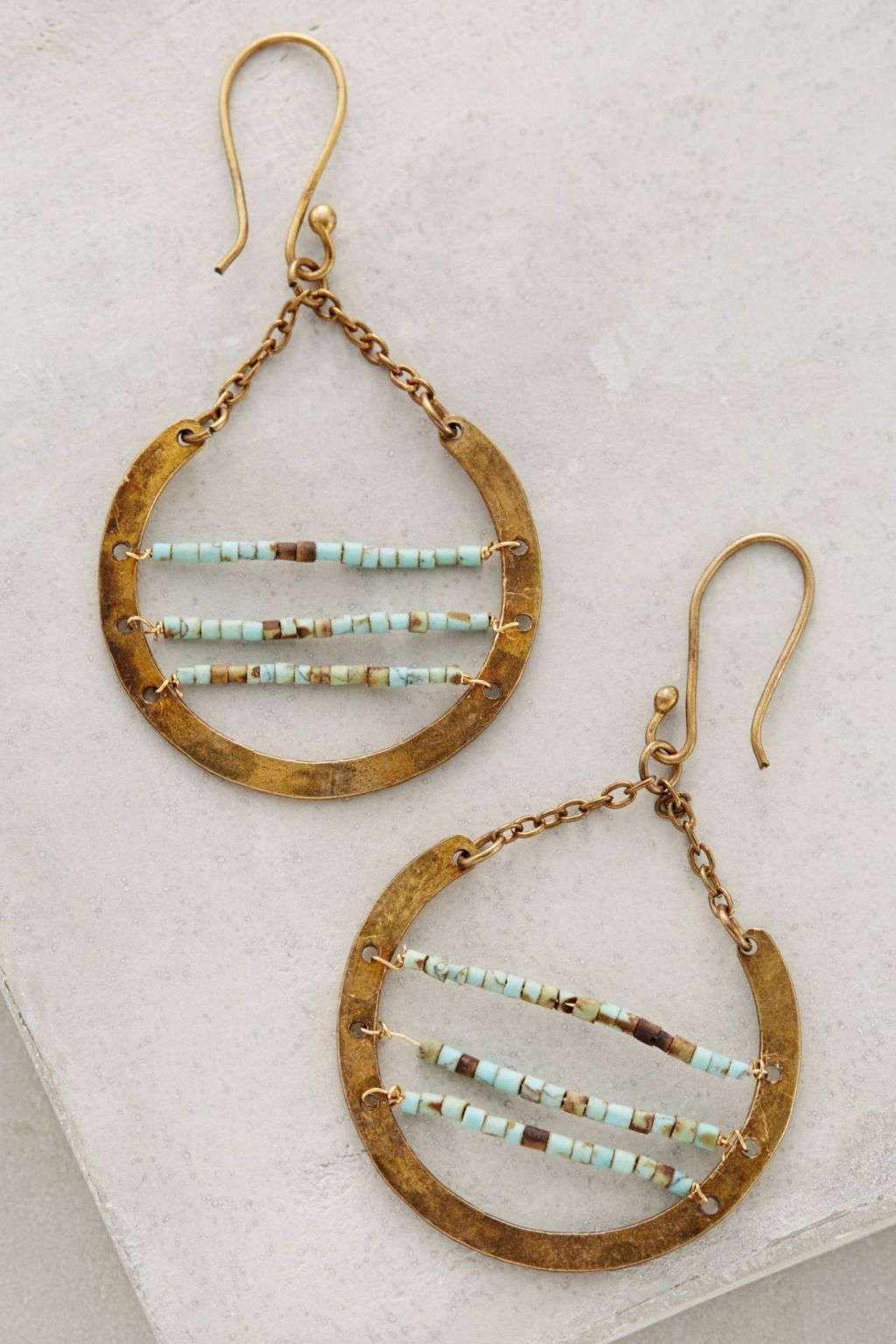 Turquoise Ladder Hoops by Roost