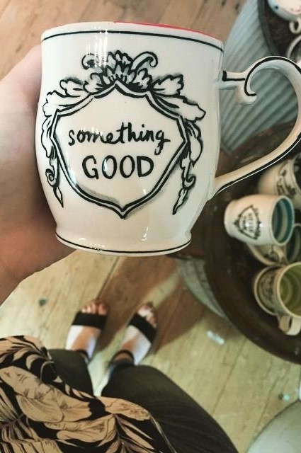 "Something Good" Crowned Leaf Mug