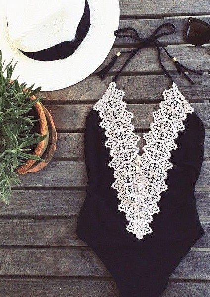Lace-Front Maillot