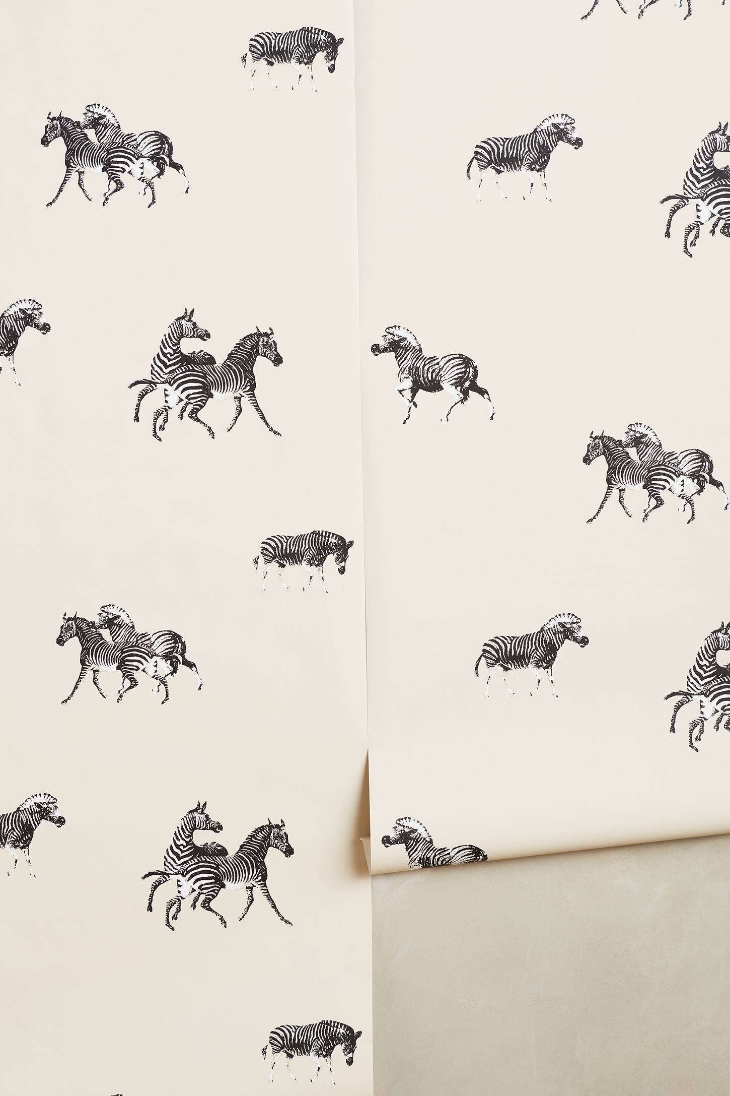 Cavorting Zebras Wallpaper