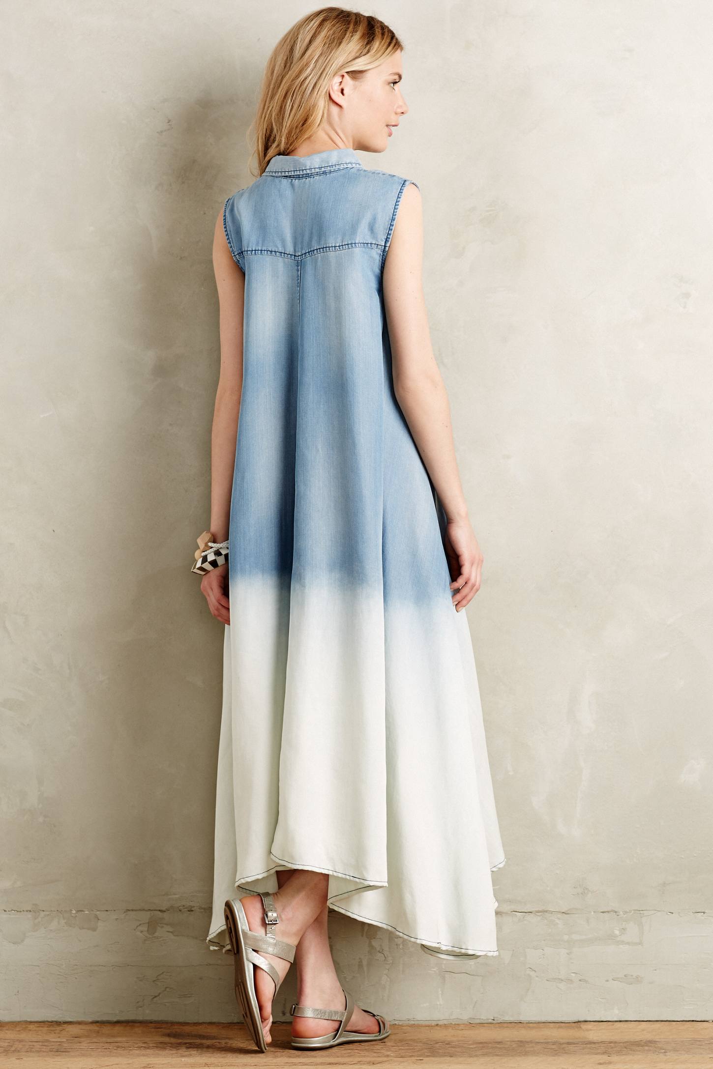 Dipped Chambray Shirtdress by Holding Horses