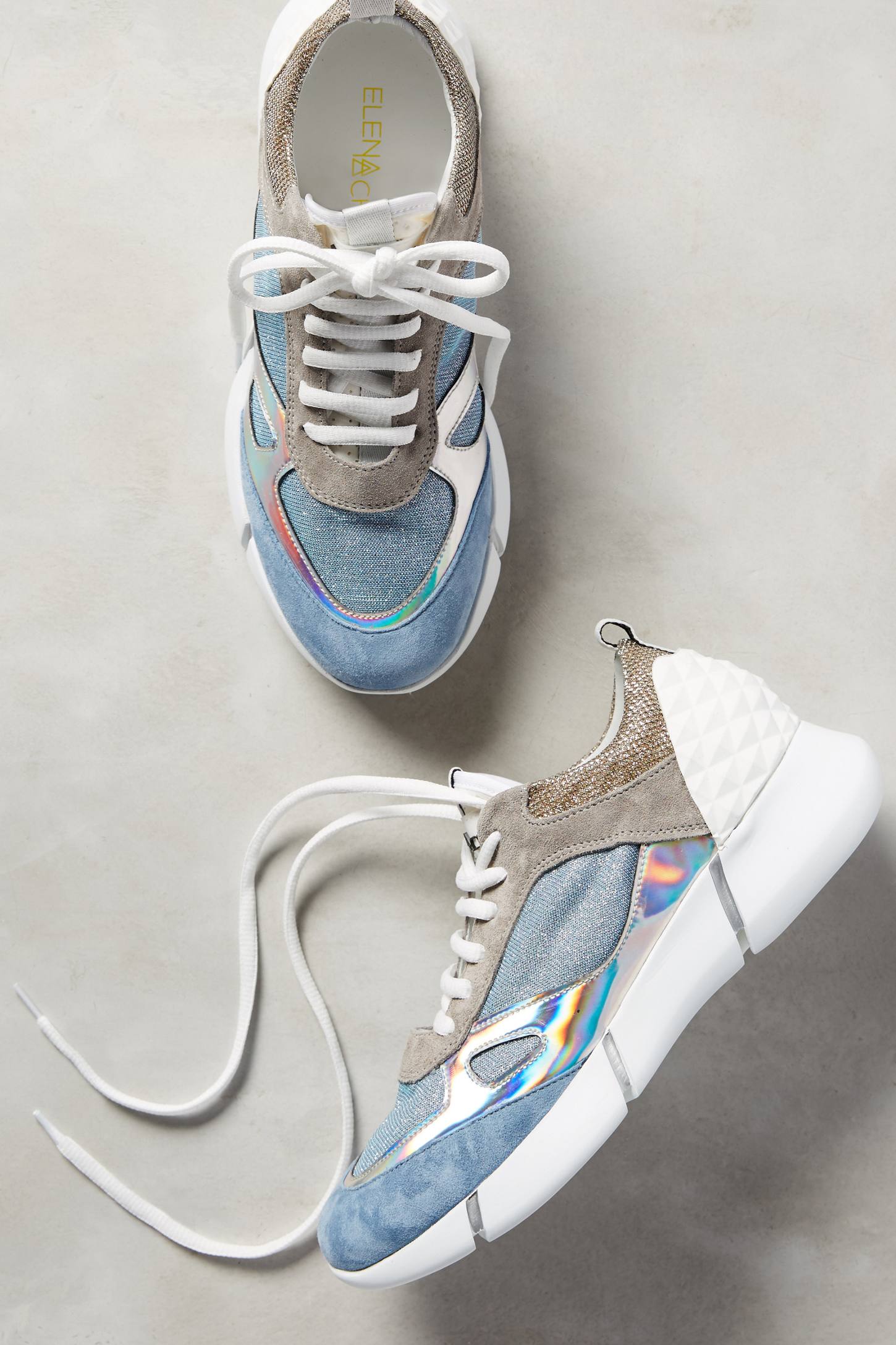 Happy Iridescent Sneakers by Elena Iachi