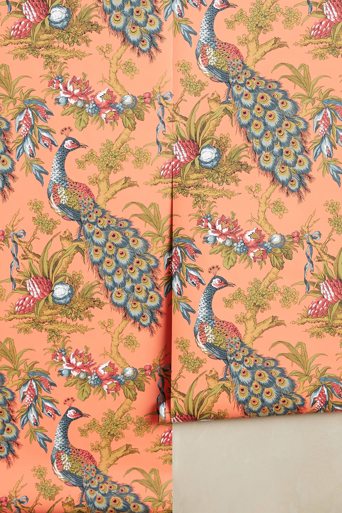 Peacock Toile Wallpaper