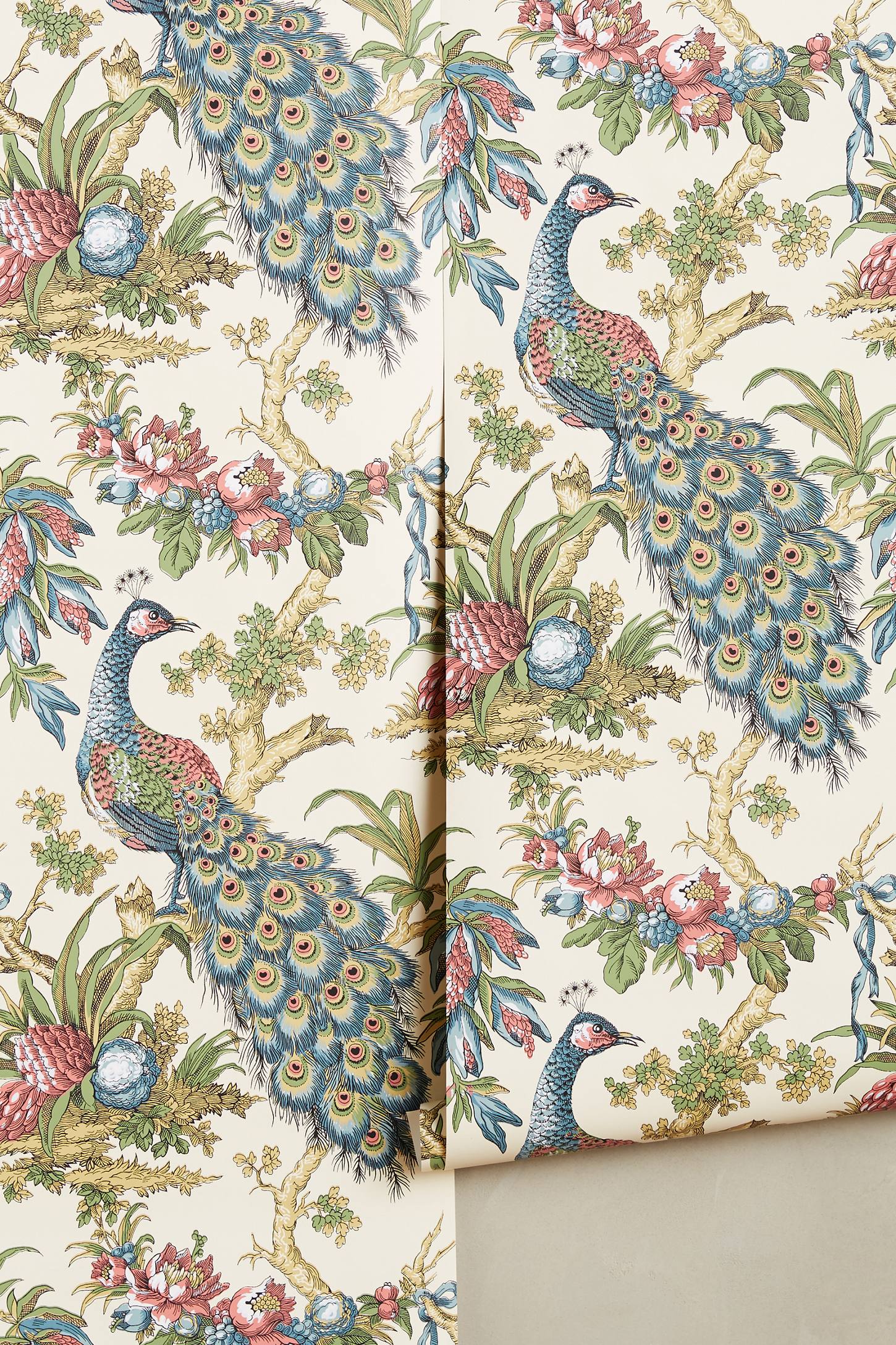 Peacock Toile Wallpaper