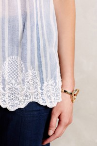 Pinstriped Peasant Tunic by Vanessa Virginia