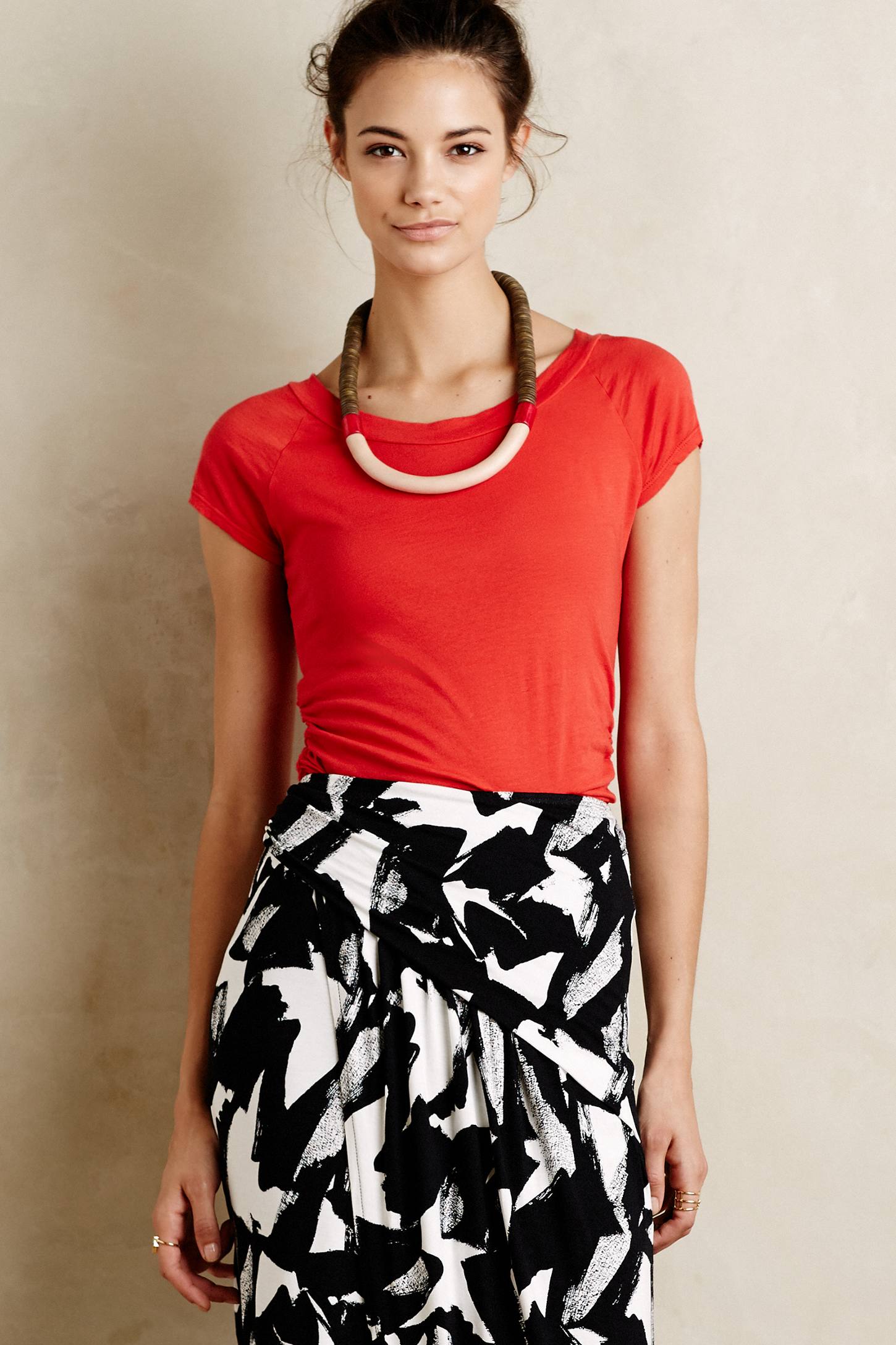 Side-Gathered Tee by Velvet by Graham and Spencer
