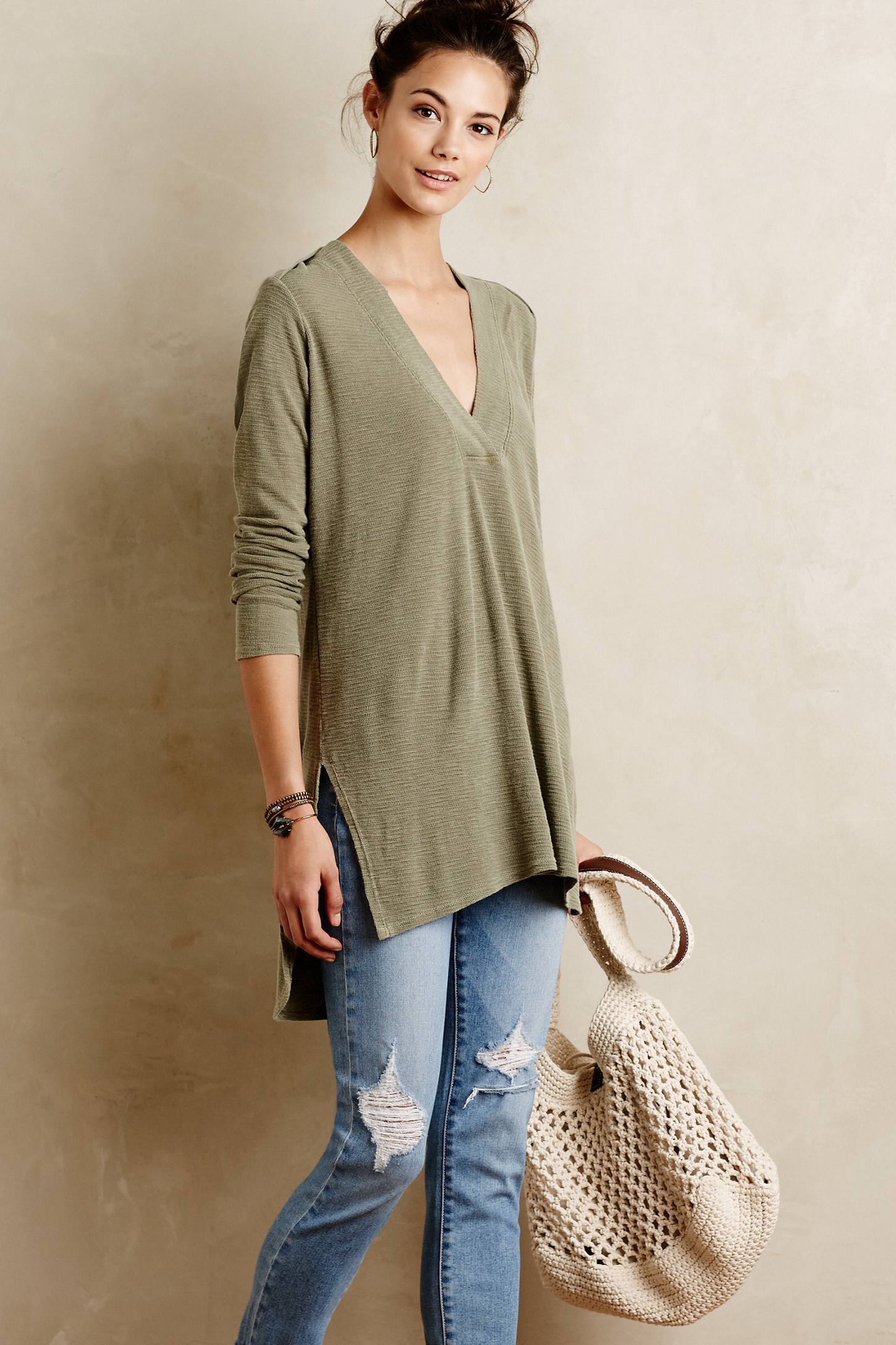 Slubbed V-Neck Tunic by Sol Angeles