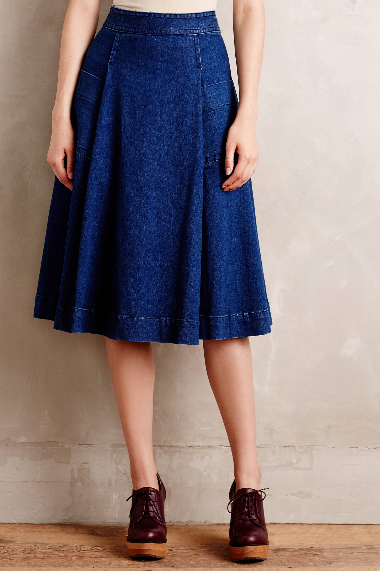 Chambray Circle Skirt by Tracy Reese