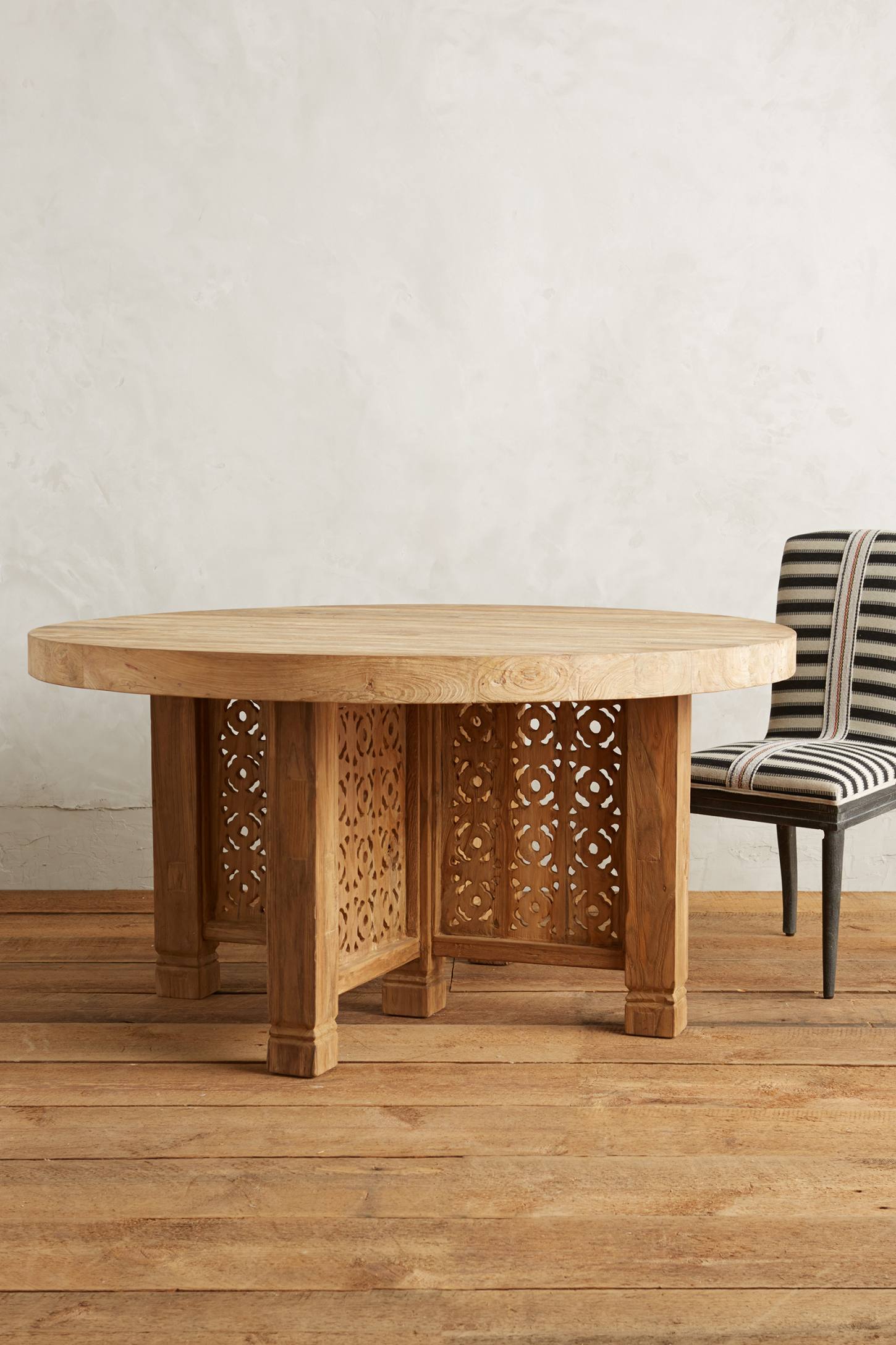 Handcarved Fretwork Dining Table, Round