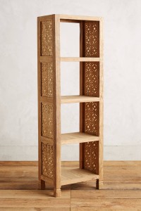 Handcarved Fretwork Narrow Bookcase