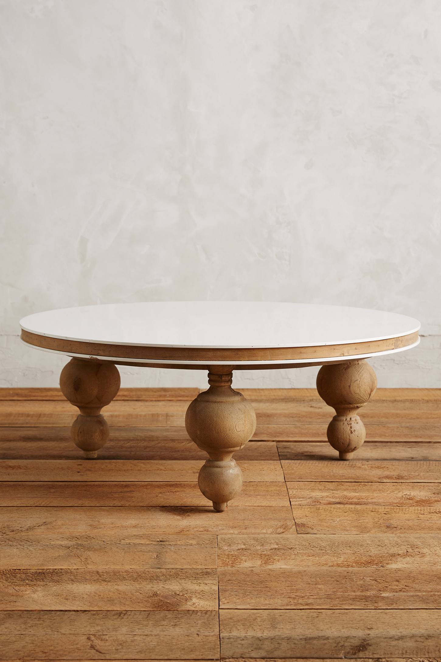 Lacquered Elm Coffee Table, Circle
