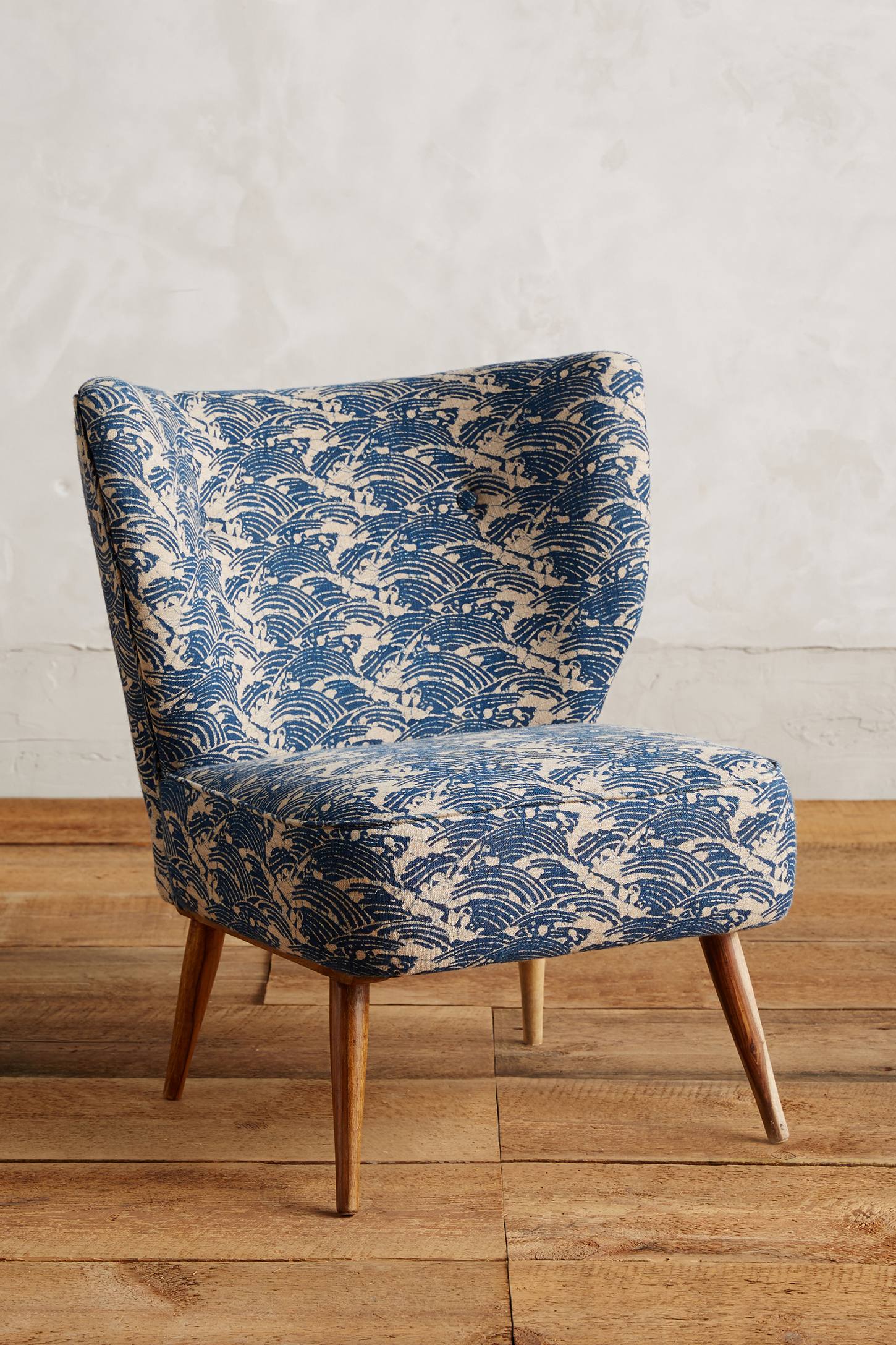 Linen Wave Print Chair