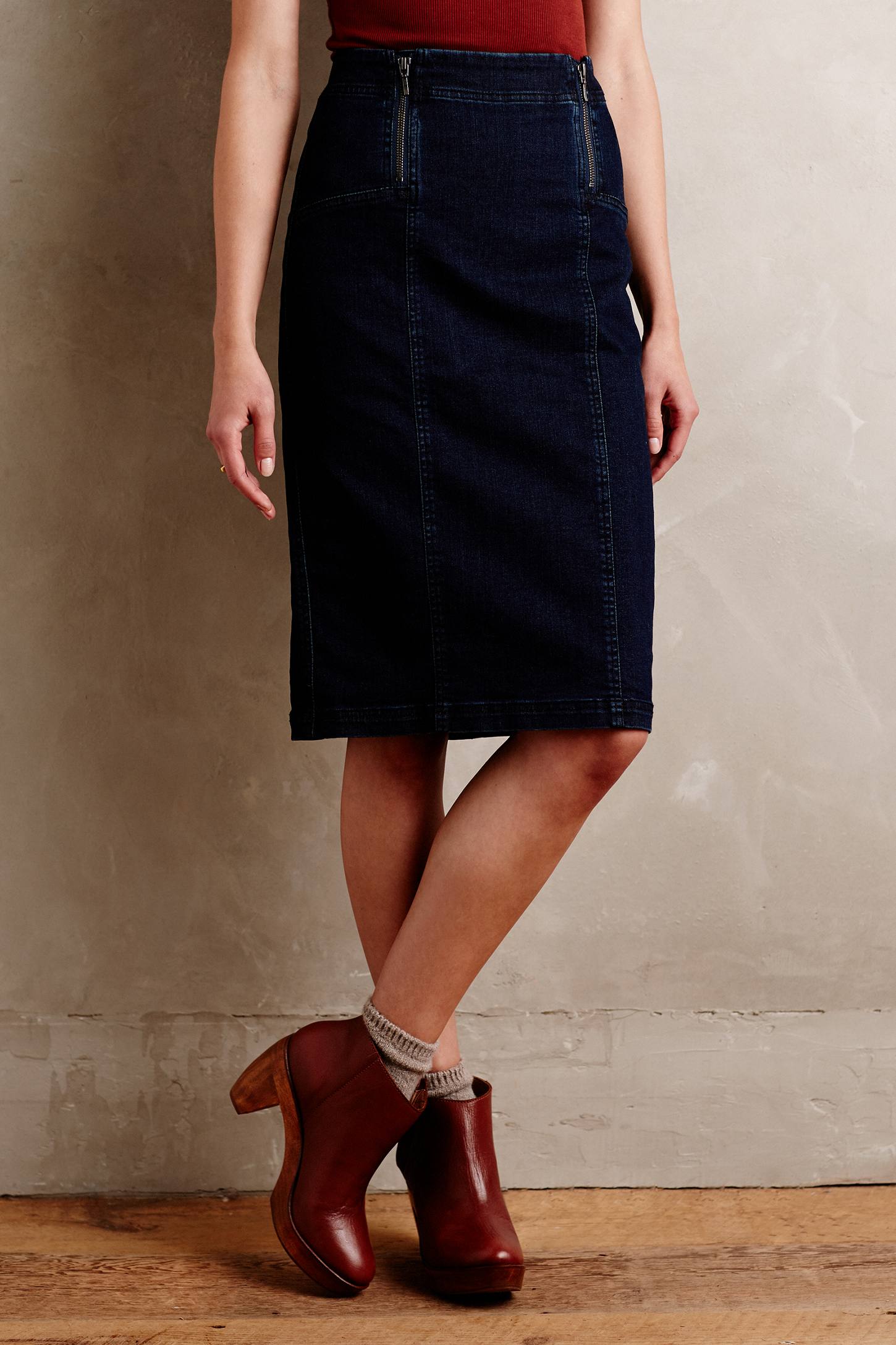 Denim Pencil Skirt by Pilcro