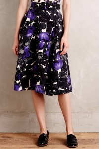 Plum Brambles Belted Skirt by Samantha Sung