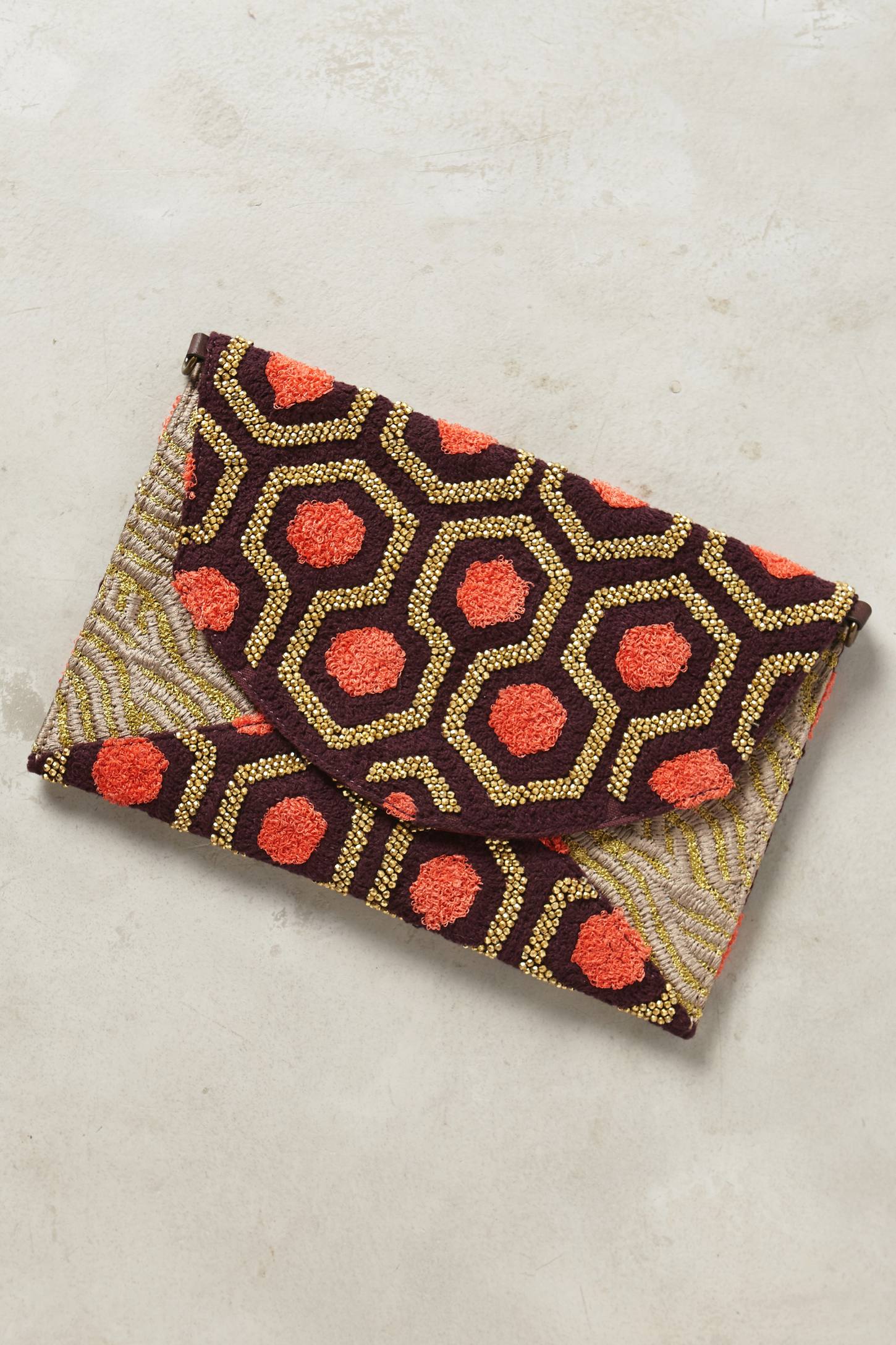 Textured Tile Envelope Clutch by Jasper & Jeera