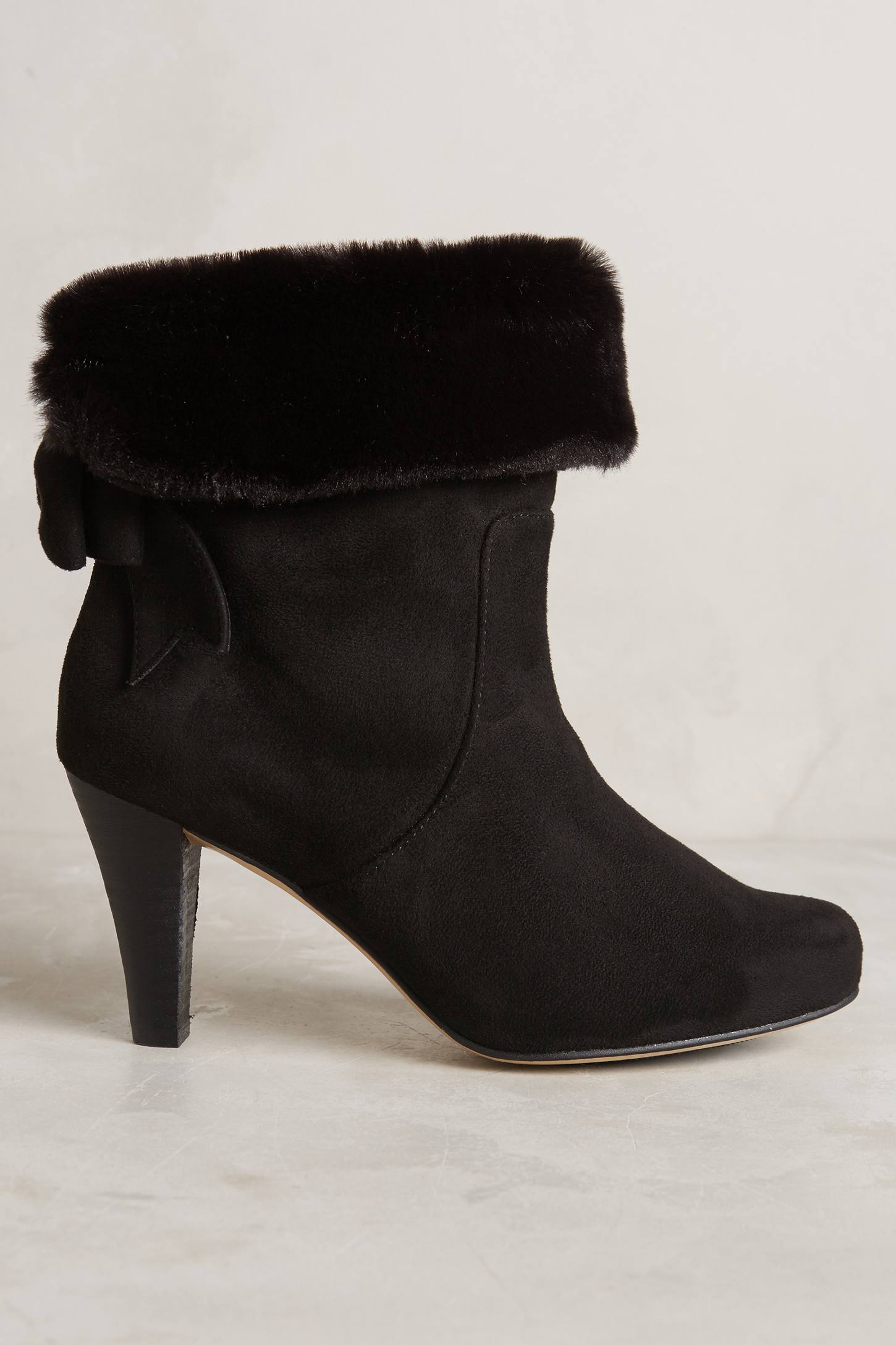 Fur Collar Booties by All Black