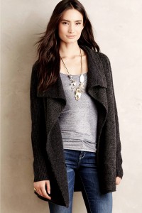 Draped Boucle Cardigan by La Fee Verte