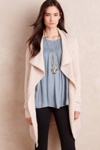 Draped Boucle Cardigan by La Fee Verte