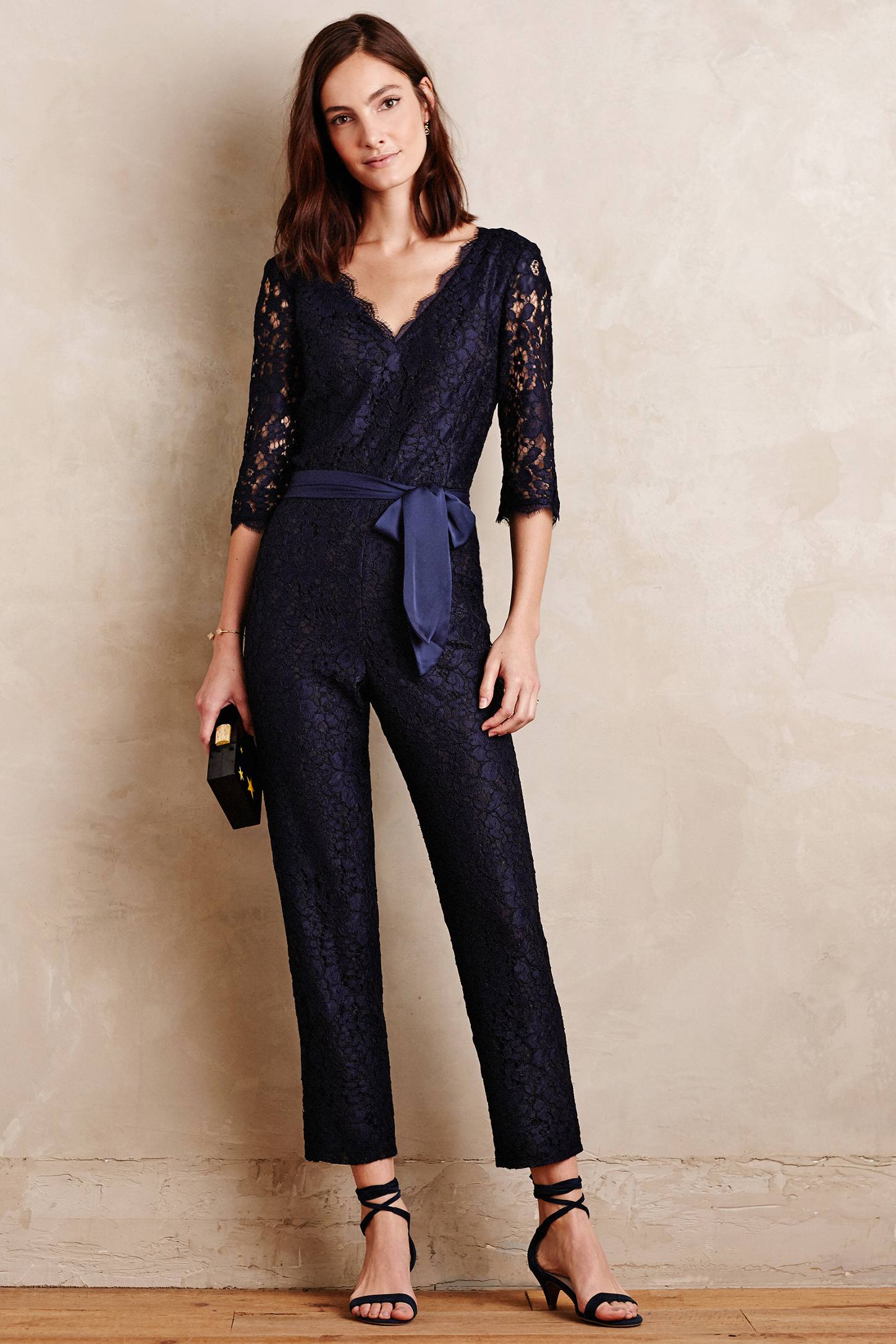 Lace-Sleeve Jumpsuit by Elevenses
