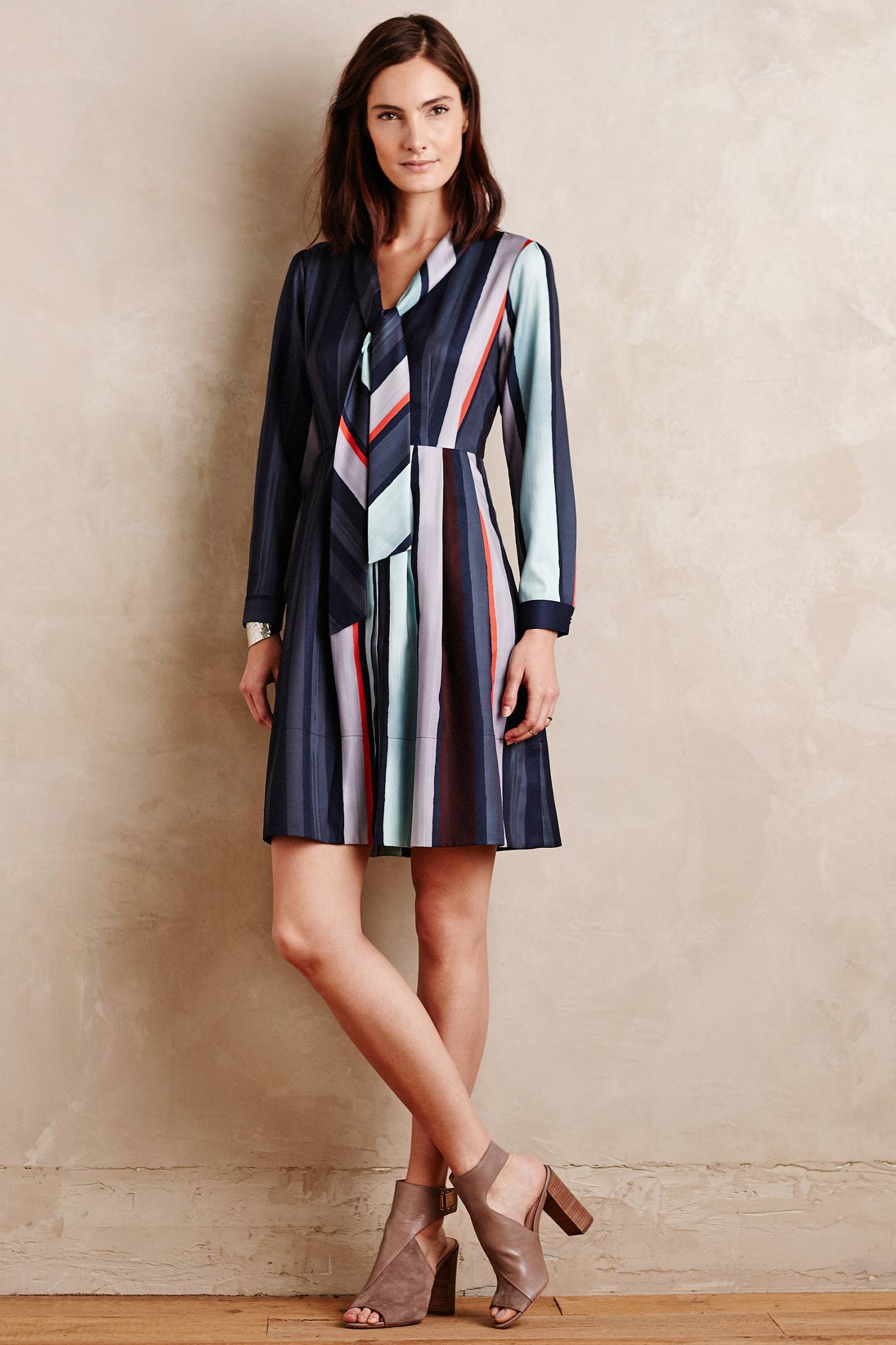 Tie-Neck Shirtdress by Raoul