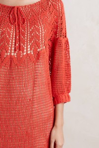 Coral Crochet Dress by Korovilas