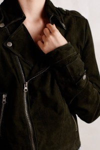 Washed Suede Moto Jacket by Jakett