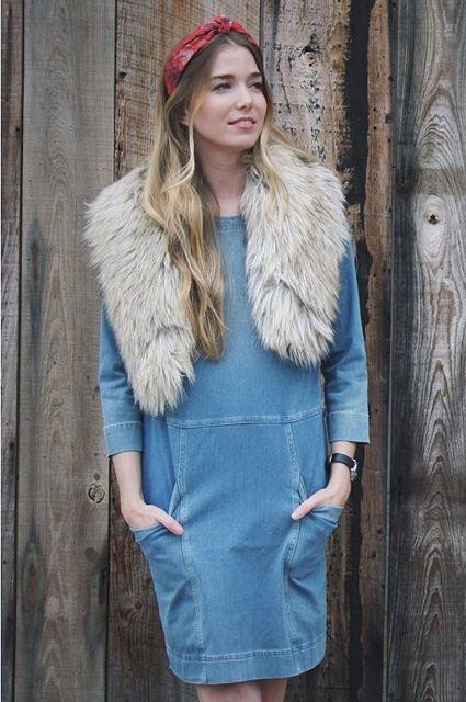 Denimknit Cocoon Dress by AG